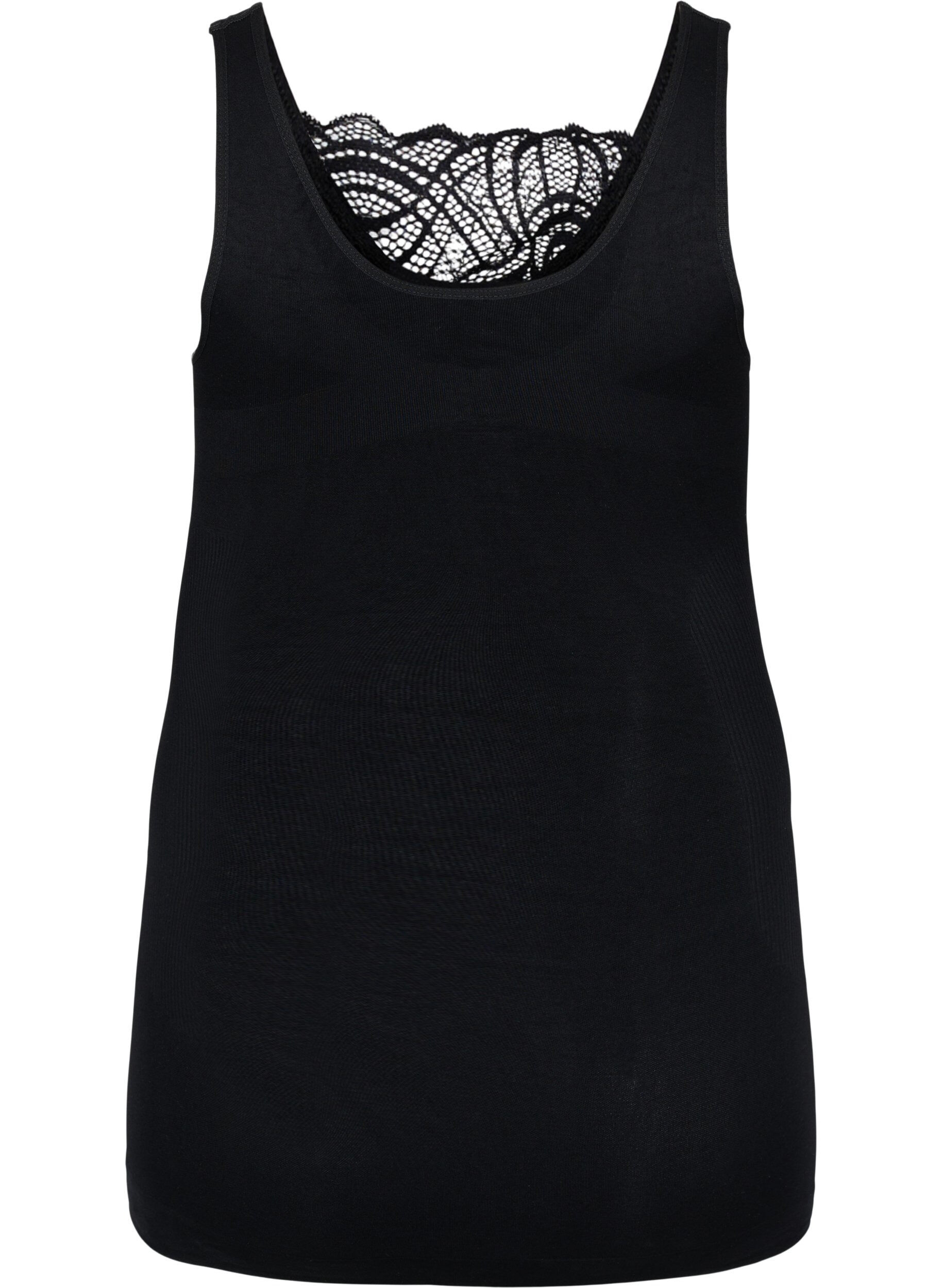 Zizzifashion Shapewear top with lace detail, Black, Packshot image number 1