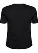 Cotton T-shirt with wavy contrasting edges, Black, Packshot image number 1