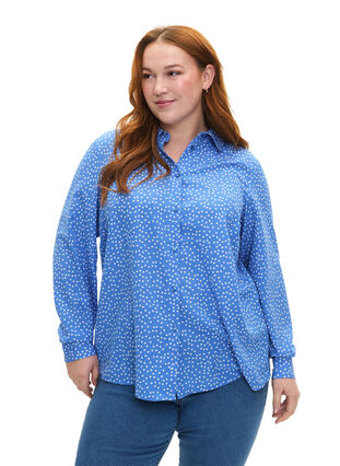 FLASH - Shirt with dots, Marina White Dot, Model image number 0