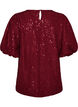 Sequin blouse with balloon sleeves, Red, Packshot image number 1