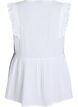 Sleeveless cotton muslin blouse with ruffles, White, Packshot image number 1