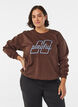 Sweatshirt with embroidered text, Brown, Model image number 0