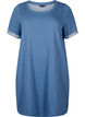 Short-sleeved sweat dress with pockets, Moonlight Blue, Packshot image number 0