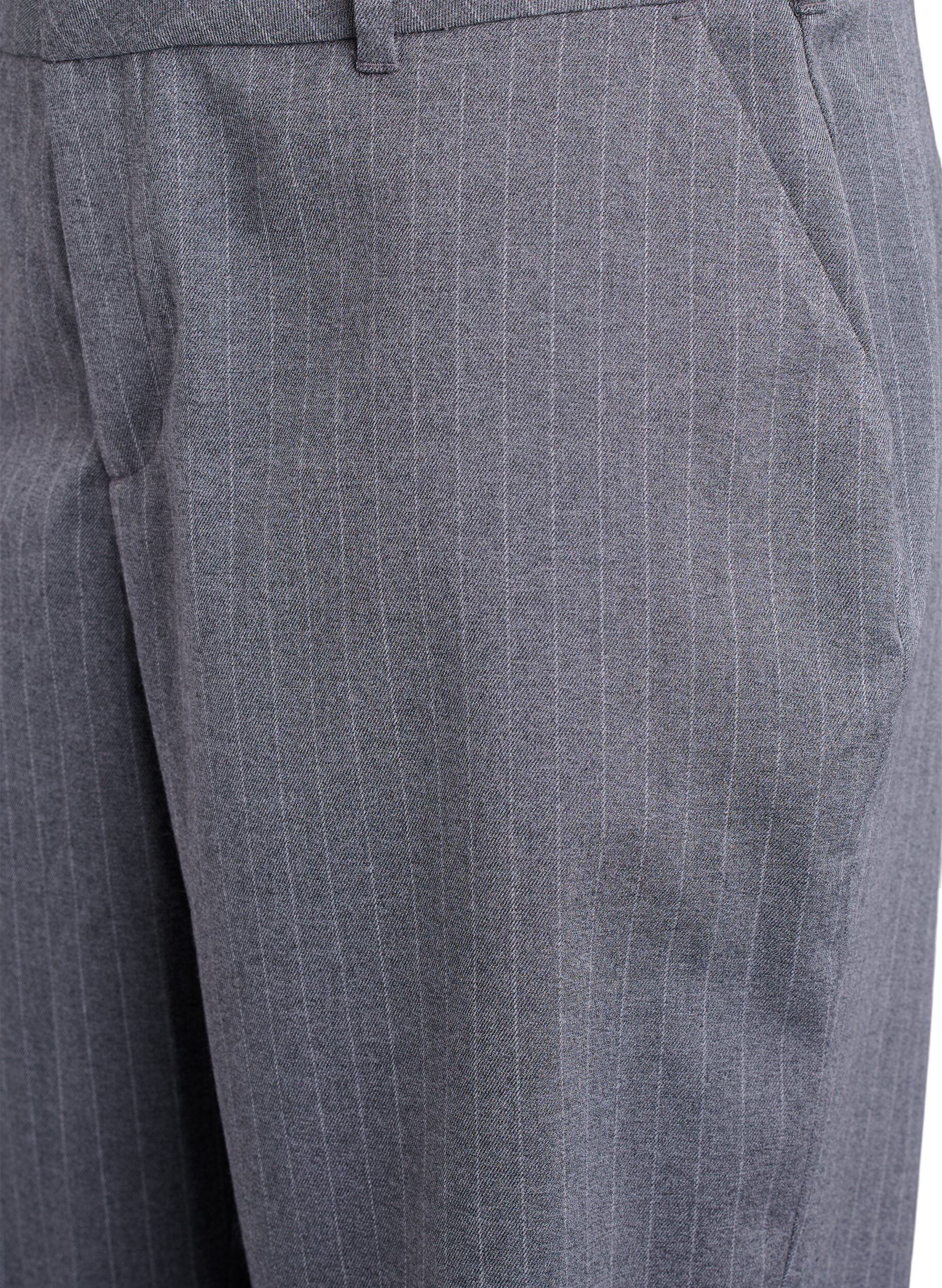 Zizzifashion Pinstriped Bermuda shorts with a loose fit, Dark Grey, Packshot image number 2