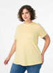 Basic cotton T-shirt with round neck, Yellow, Model image number 0