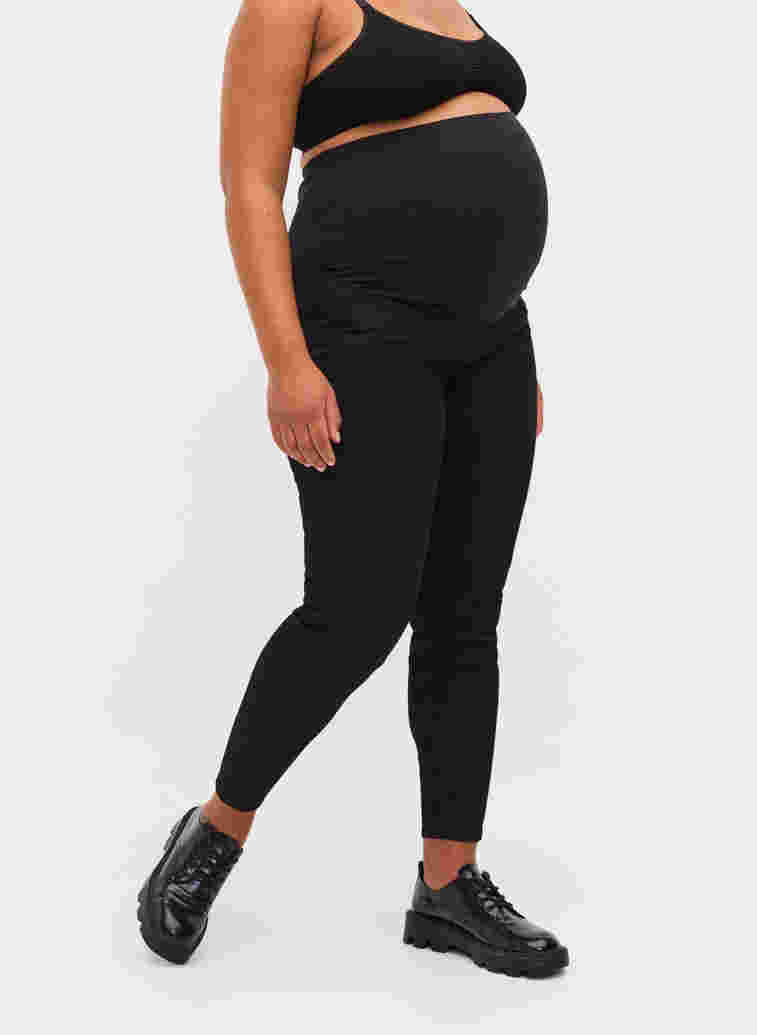 Maternity jeggings with back pockets, Black, Model image number 2