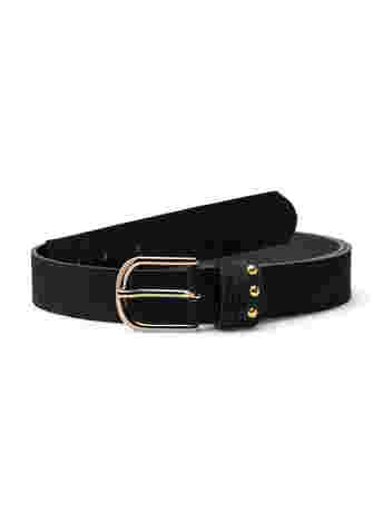 Leather belt with rivets