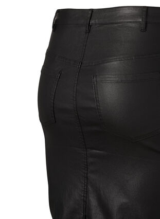 Coated skirt with slit, Black, Packshot image number 2