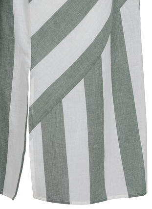 Short-sleeved cotton shirt dress with stripes, Thyme Stripe, Packshot image number 3