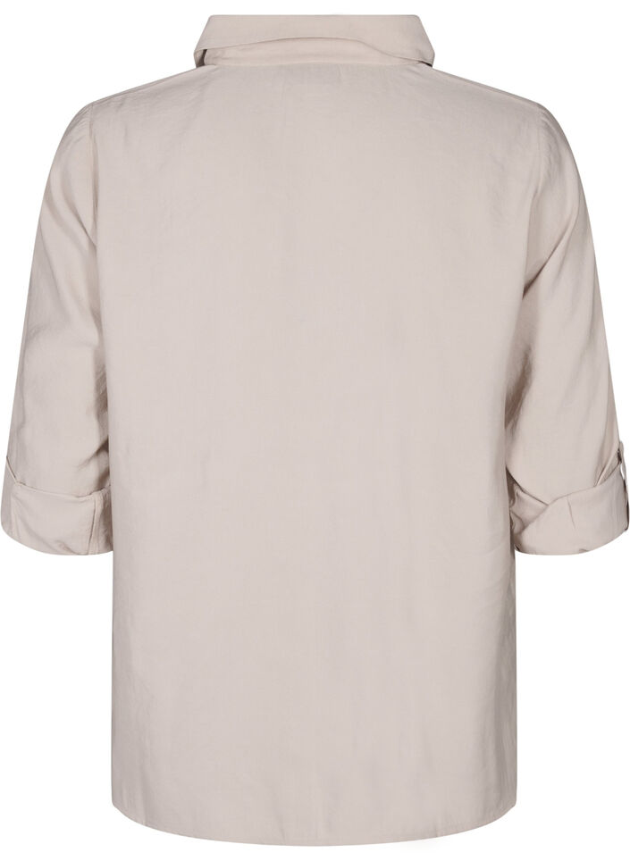 Shirt with studs and 3/4 sleeves, Beige, Packshot image number 1