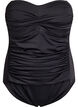Strapless swimsuit with draping and padded cups, Black, Packshot image number 0