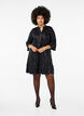 Sequin dress with a V-neck and 3/4 sleeves, Black w. Bl. Sequins, Model image number 2