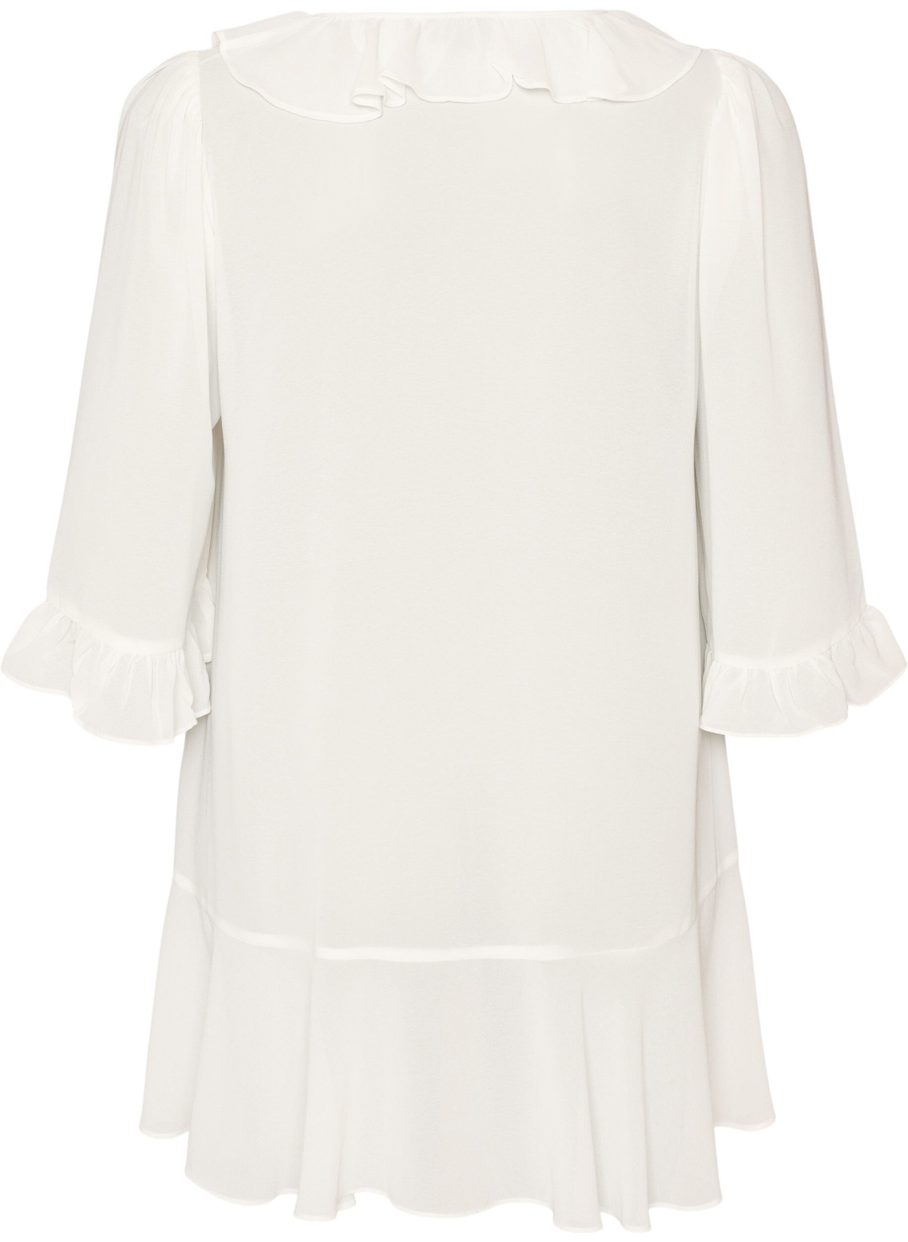 ZizzifashionTunic with ruffles and 3/4 sleeves, Vanilla, Packshot image number 1