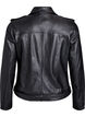 Leather biker jacket with belt, Black, Packshot image number 1