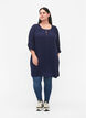 Viscose tunic with 3/4 sleeves, Blue, Model image number 1