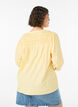 Blouse with smock and 3/4 sleeves, Yellow, Model image number 2