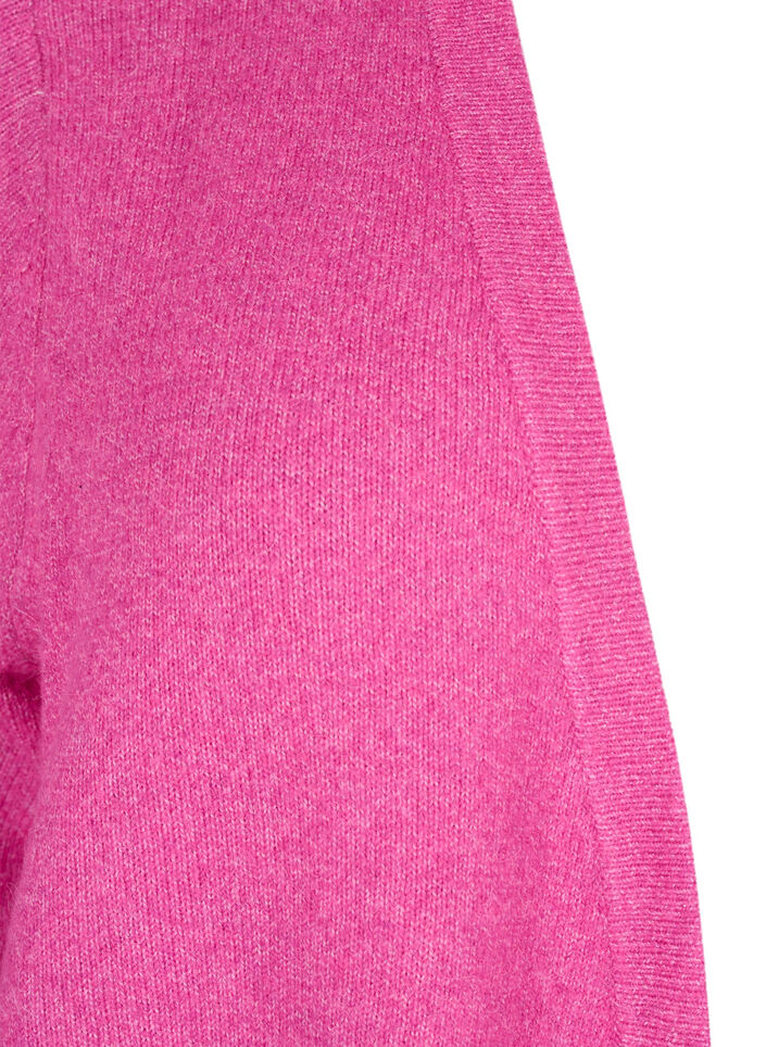 Ribbed Knit Cardigan with Pockets, Pink, Packshot image number 2