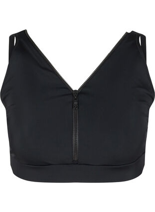 Bikini top with zip detail, Black, Packshot image number 0