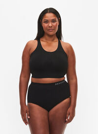 Seamless knickers with high waist, Black, Model