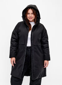 Winter jacket with adjustable waist, Black, Model