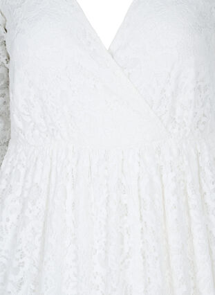 Lace wedding dress with 3/4 sleeves, Star White, Packshot image number 2
