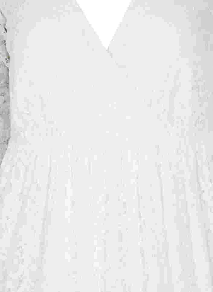 Lace wedding dress with 3/4 sleeves, Star White, Packshot image number 2