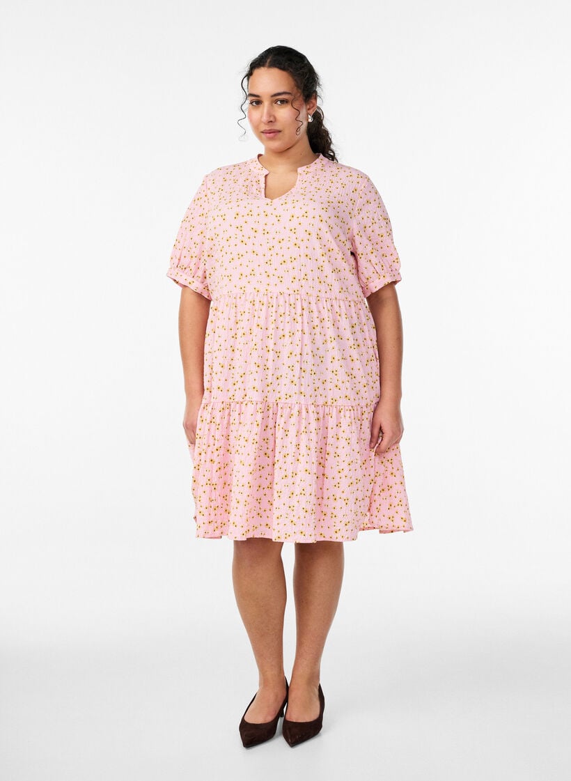 Short A-line dress, Rose, Model image number 1