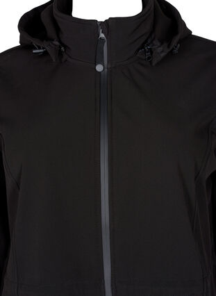 Softshell jacket with detachable hood, Black, Packshot image number 2