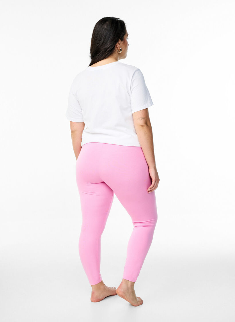 Basic leggings in viscose, Pink, Model image number 2