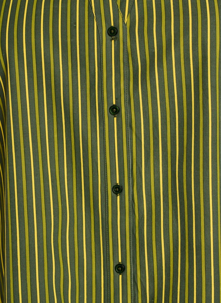Loose striped shirt with 3/4 sleeves, Green, Packshot image number 2