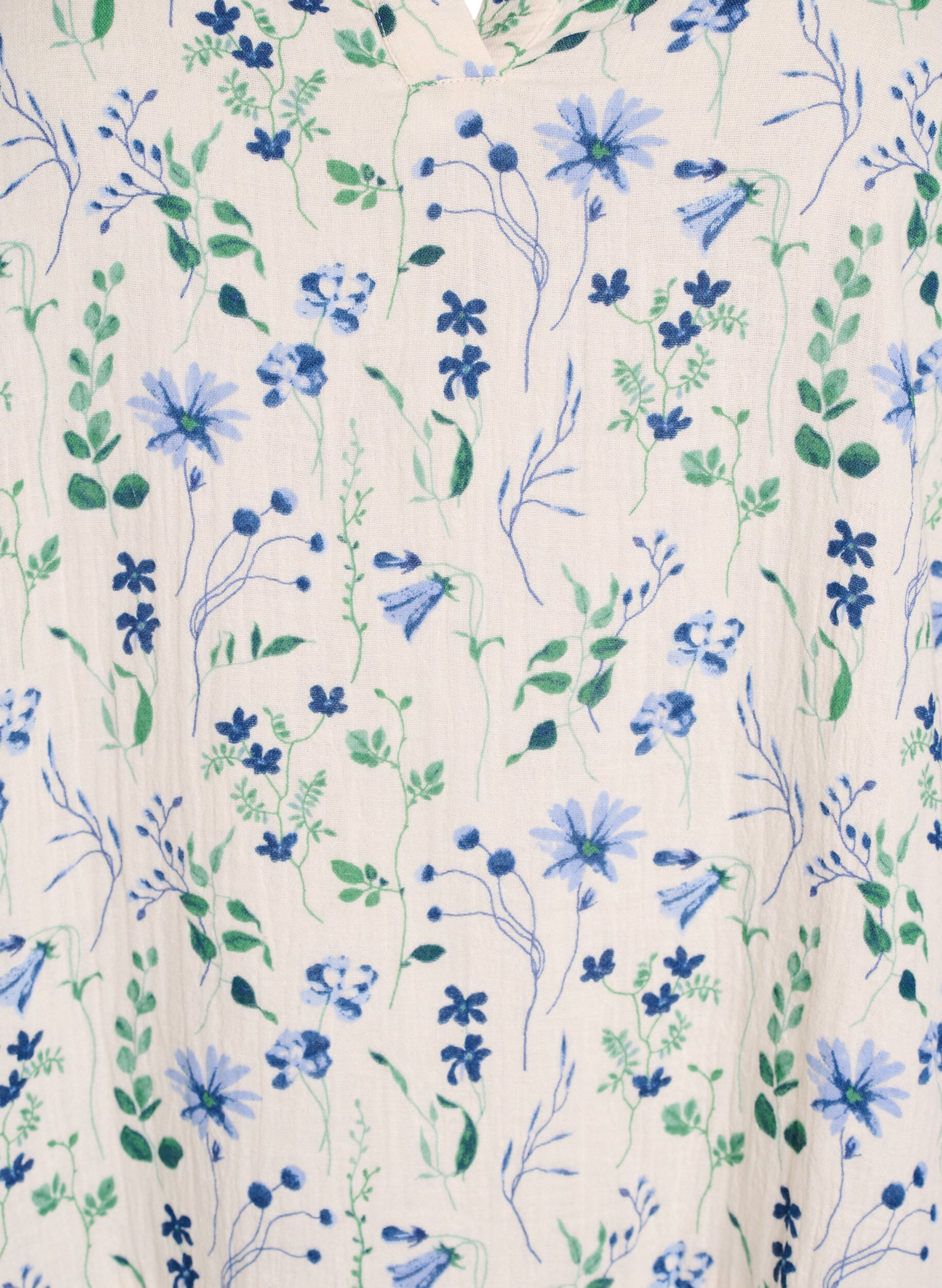 ZizzifashionShort A-line dress in cotton muslin, Beige, Packshot image number 2