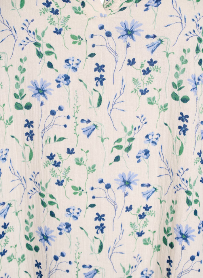 Short A-line dress in cotton muslin, Beige, Packshot image number 2