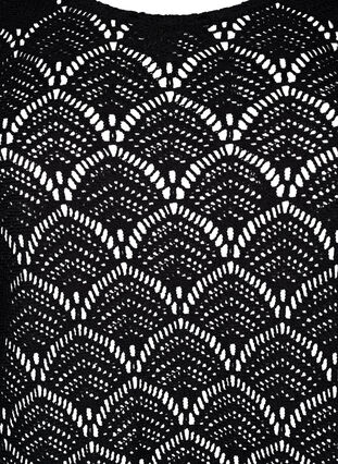 Crochet blouse with 3/4 sleeves, Black, Packshot image number 2