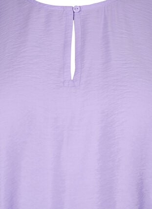 Short sleeve blouse in viscose, Violet Tulip, Packshot image number 2
