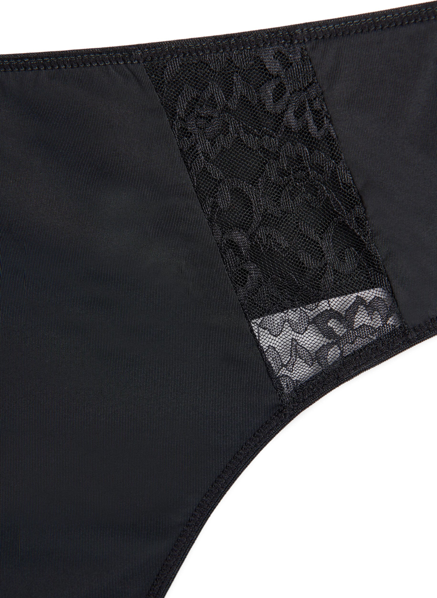 ZizzifashionLacy g-string in a 3-pack, Black, Packshot image number 3