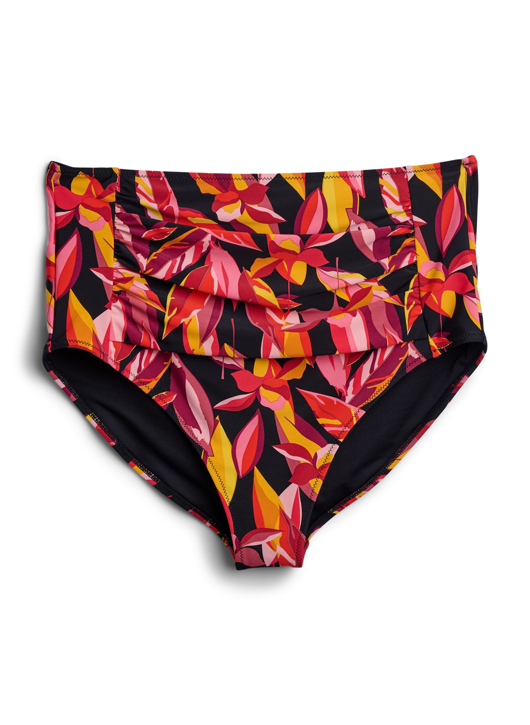 High-waisted bikini bottoms with print