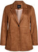 Faux suede blazer, Brown, Packshot image number 0
