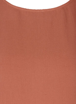 Short-sleeved viscose dress with A-line cut, Copper Brown, Packshot image number 2