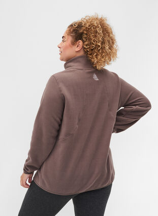 Fleece jacket with pockets and zip, Iron, Model image number 1
