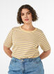 Striped T-shirt with ribbed texture, Yellow, Model image number 0