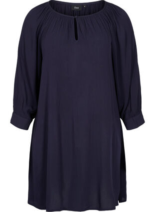 Viscose tunic with 3/4 sleeves, Night Sky, Packshot image number 0
