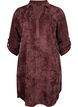 Velvet dress with 3/4-length sleeves and buttons, Fudge, Packshot image number 0
