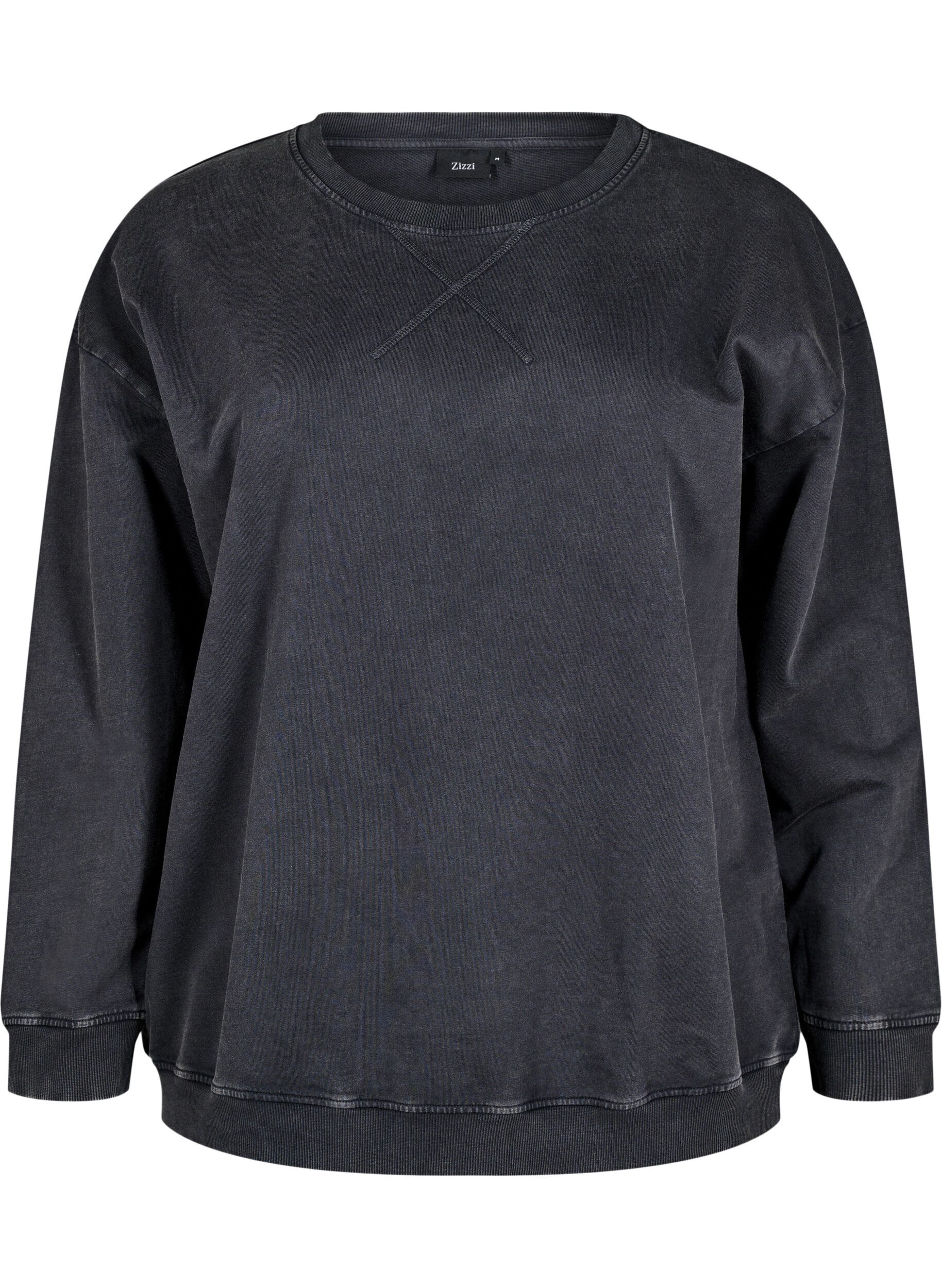 Zizzifashion Loose sweatshirt with washed look, Grey, Packshot image number 0