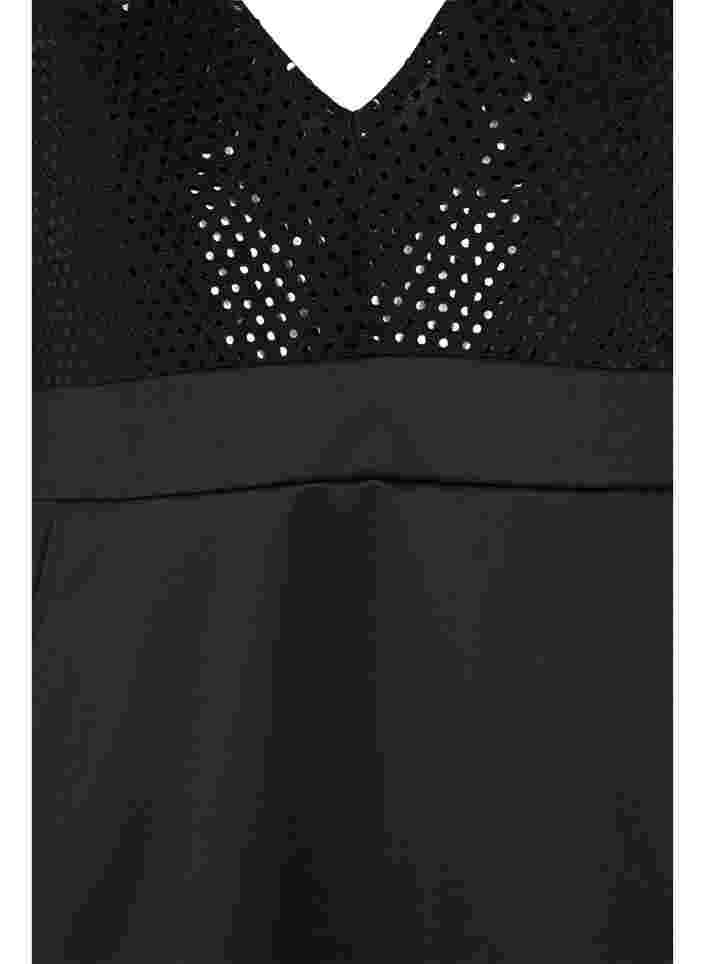 Tight-fitting dress with glitter structure, Black, Packshot image number 2