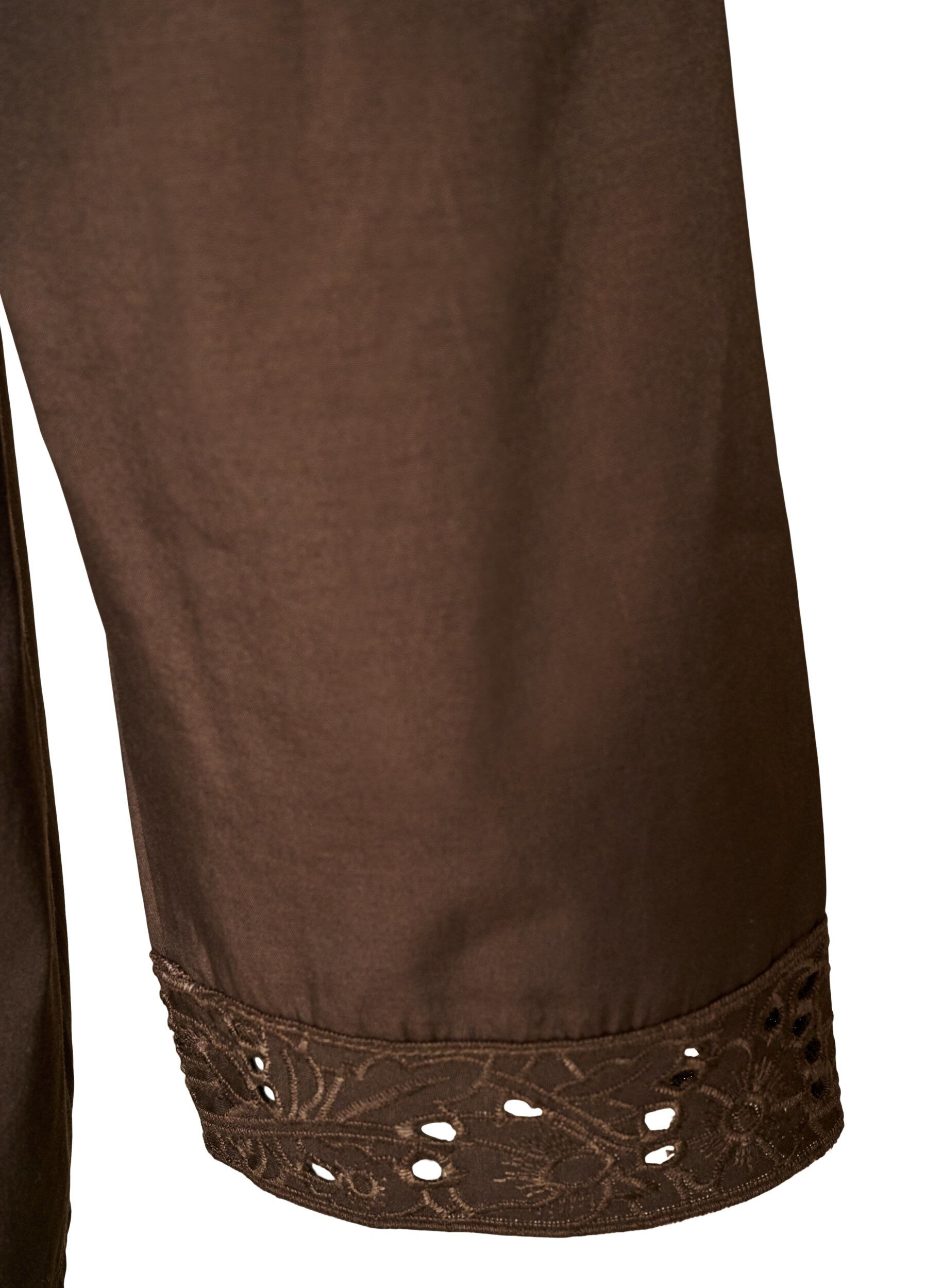 ZizzifashionShirt blouse with broderie anglaise, Brown, Packshot image number 3