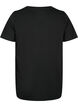Short sleeve t-shirt with v-neckline, Black, Packshot image number 1