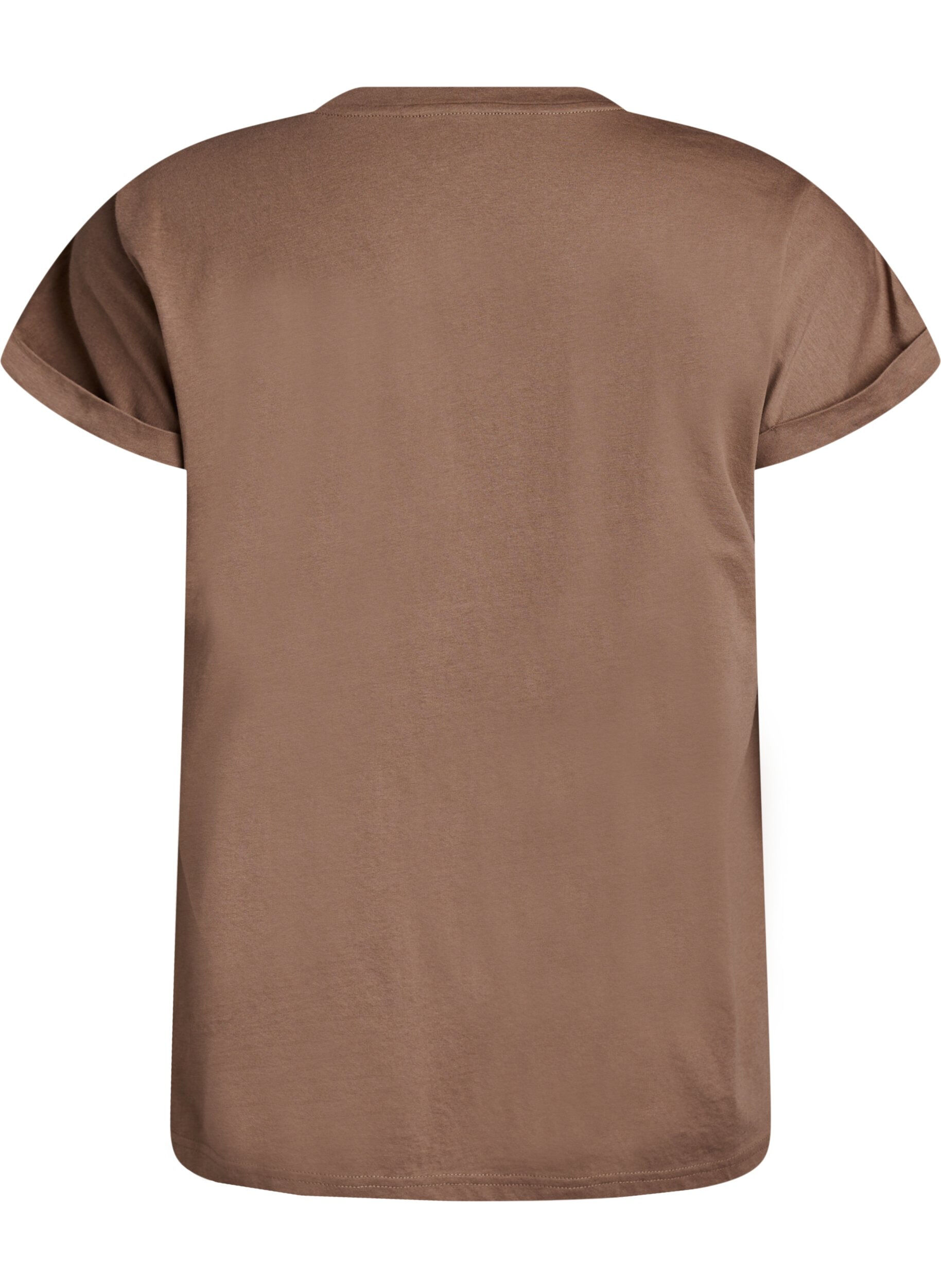 Zizzifashion Short-sleeved t-shirt in a cotton blend, Brown, Packshot image number 1