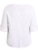 Cotton shirt blouse with V-neck, White, Packshot image number 1