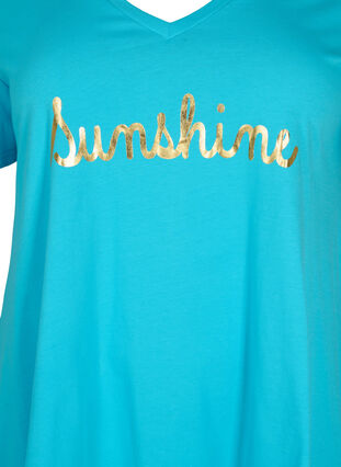 Cotton t-shirt with short sleeves, Blue Atoll Sunshine, Packshot image number 2
