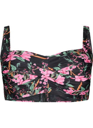 Printed bikini top, Palm Leaf AOP, Packshot image number 0